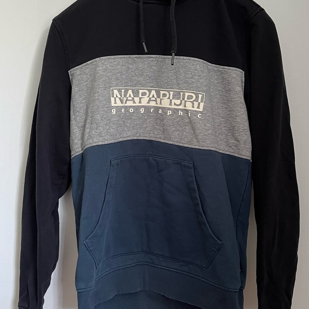 Napapijri Men's Hoodie - Black, Gray, and Blue